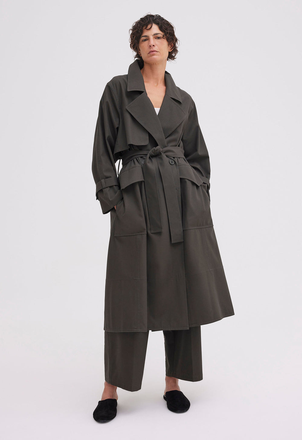 Jac+Jack Shelter Cotton Twill Trench - Sargent Charcoal